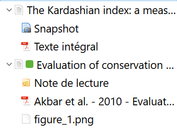 Différents types de fichiers joints : capture de page web, fichiers PDF et fichier PNG