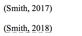 Appel de citation inséré avec la mise à jour automatique des citations activée, suivi d'un appel de citation inséré avec cette mise à jour désactivée