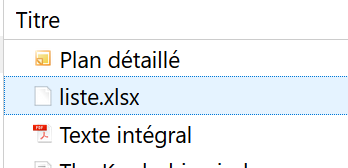 Fichier joint au format .xlsx, attaché à un document