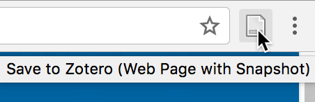 Le bouton du connecteur Zotero affiche une icône de page grise sur une page Web